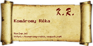 Komáromy Réka névjegykártya