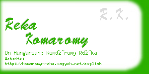 reka komaromy business card